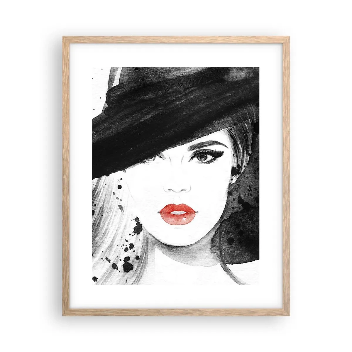 Plakat w ramie jasny dąb - Dama w czerni - 40x50 cm