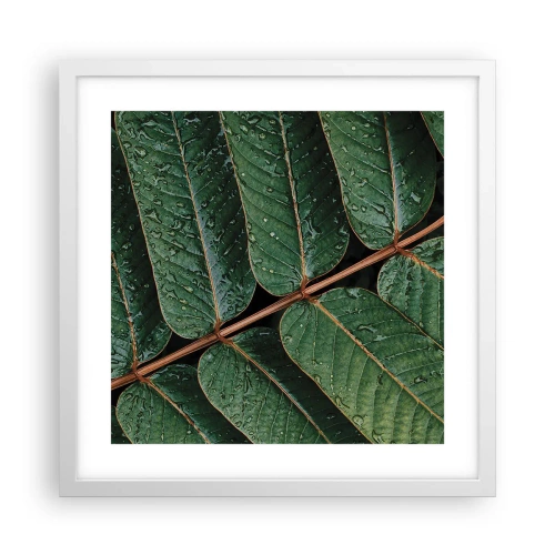 Plakat w białej ramie - W zielonym rytmie - 40x40 cm