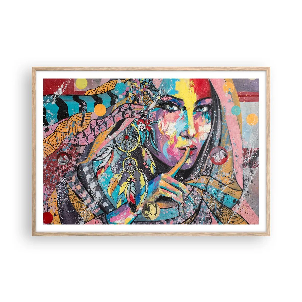 Plakat w ramie jasny dąb - Milcz, aż zrozumiesz - 100x70 cm