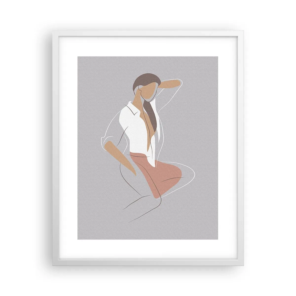 Plakat w białej ramie - Zarys wdzięku - 40x50 cm