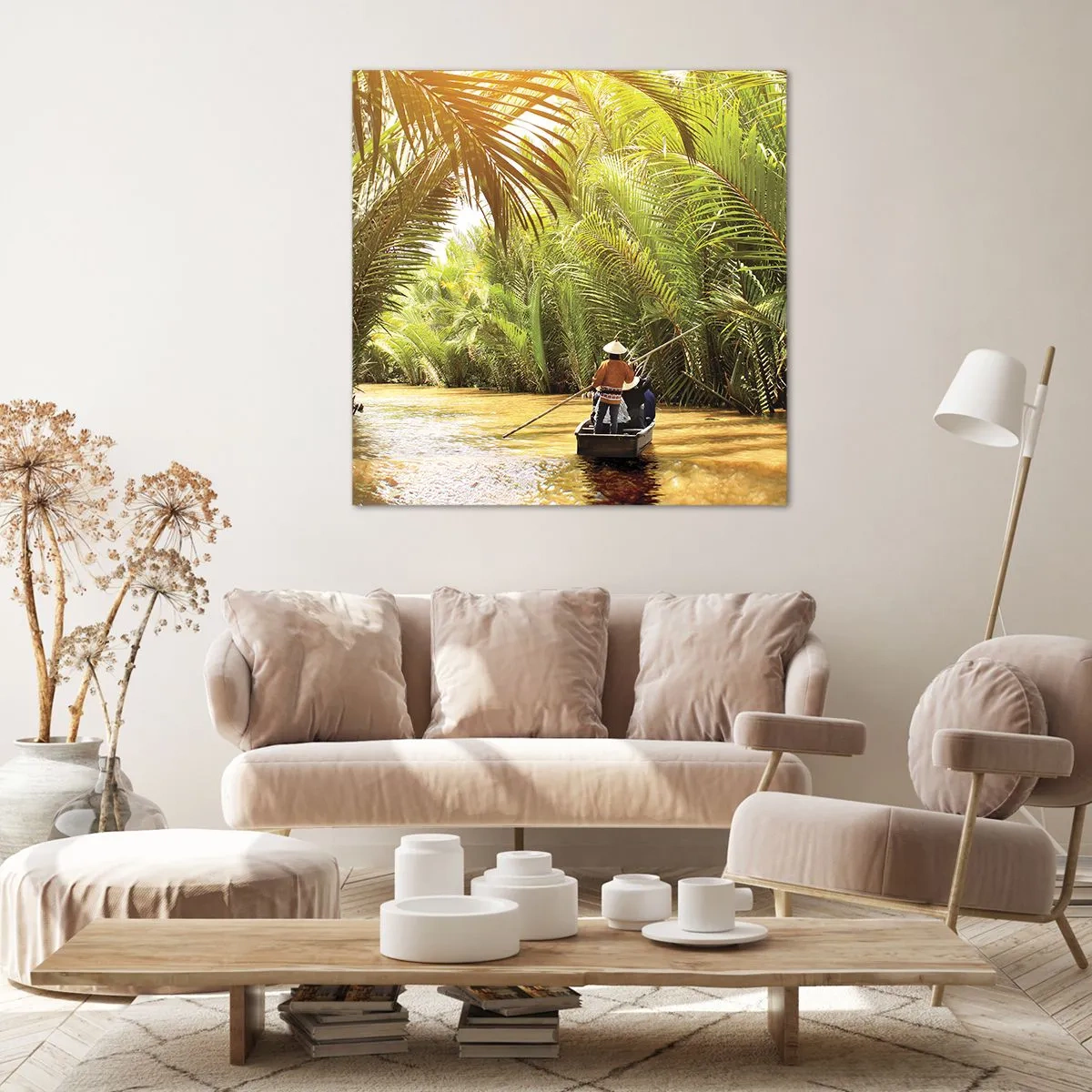 Obraz na płótnie - Palmowym wąwozem - 60x60 cm