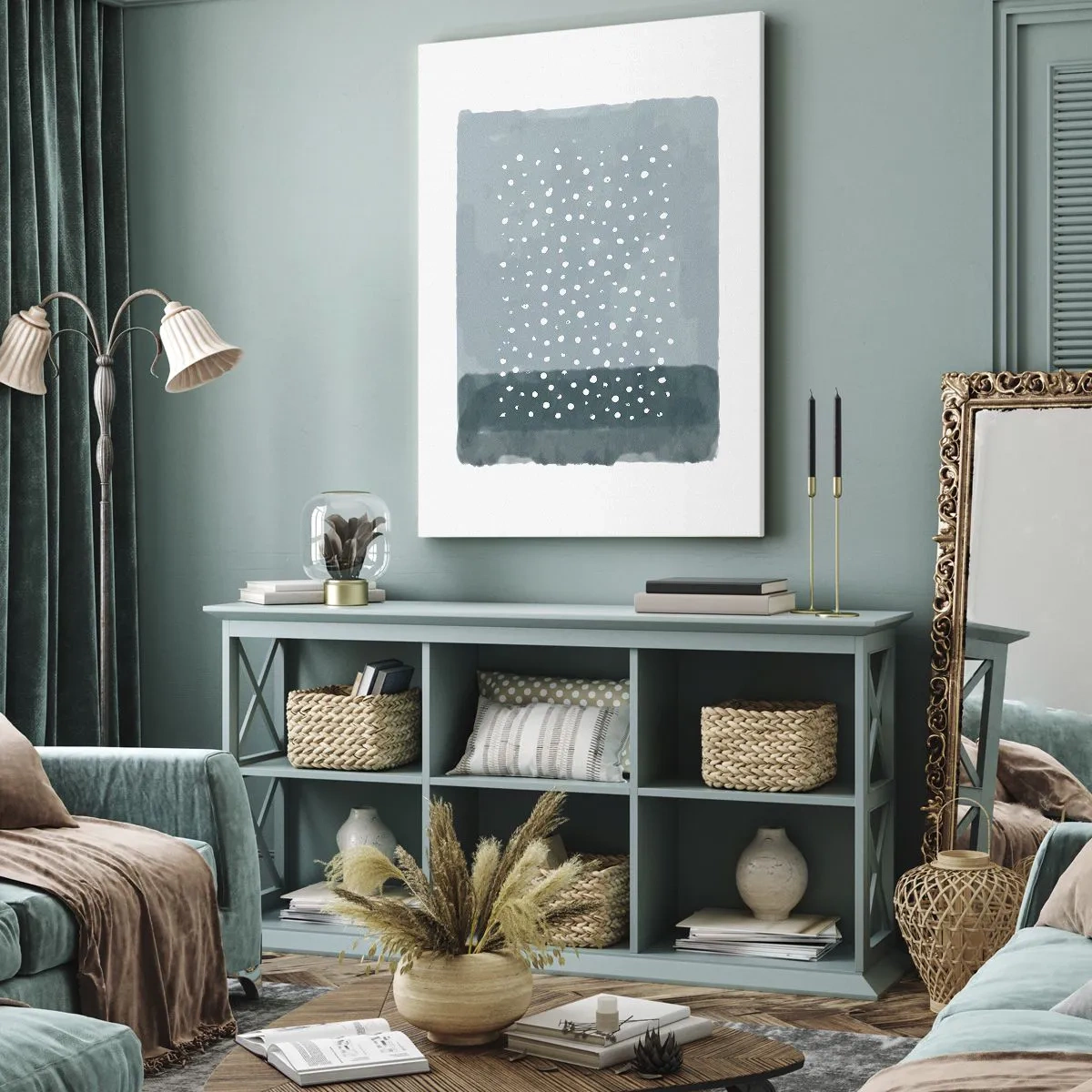 Obraz na płótnie - Wyrosłe na błękicie - 45x80 cm