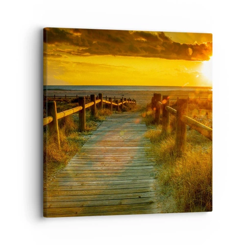 Obraz na płótnie - Skąpane w starym złocie - 30x30 cm