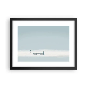 Plakat w czarnej ramie - Tak, czekam. - 40x30 cm