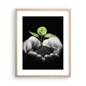 Plakat w ramie jasny dąb - Kocham naturę, chronię ją - 40x50 cm