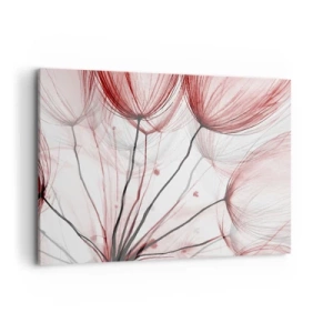 Obraz na płótnie - Delikatne kwiaty w odcieniach czerwieni na jasnym tle - 120x80cm - Przed odlotem - Nowoczesna dekoracja ścienna do salonu, kuchni i sypialni ARTTOR