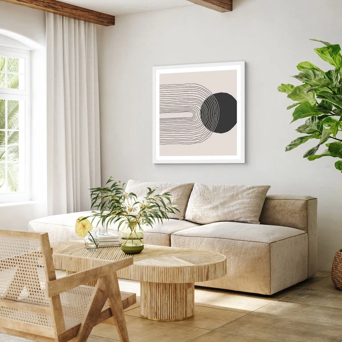 Plakat w białej ramie - Drżenie i pewność - 40x40 cm