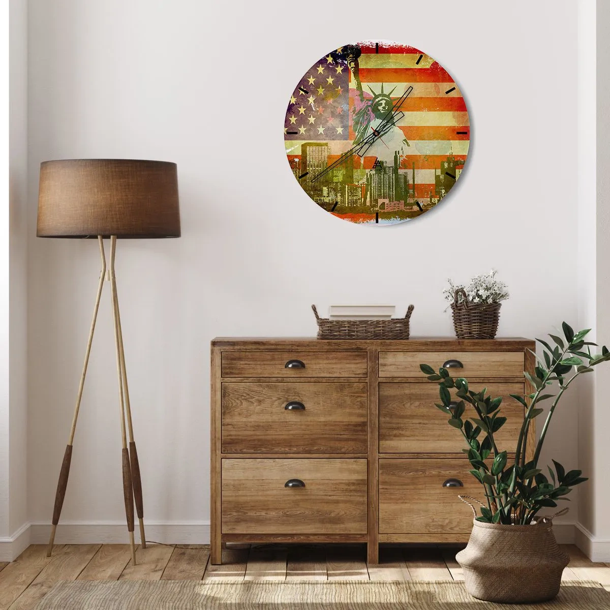 Zegar ścienny - Viva America! - 40x40 cm