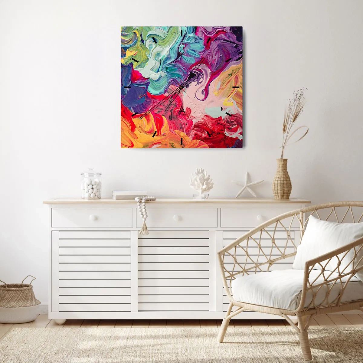 Zegar ścienny - Narodziny barw - 30x30 cm