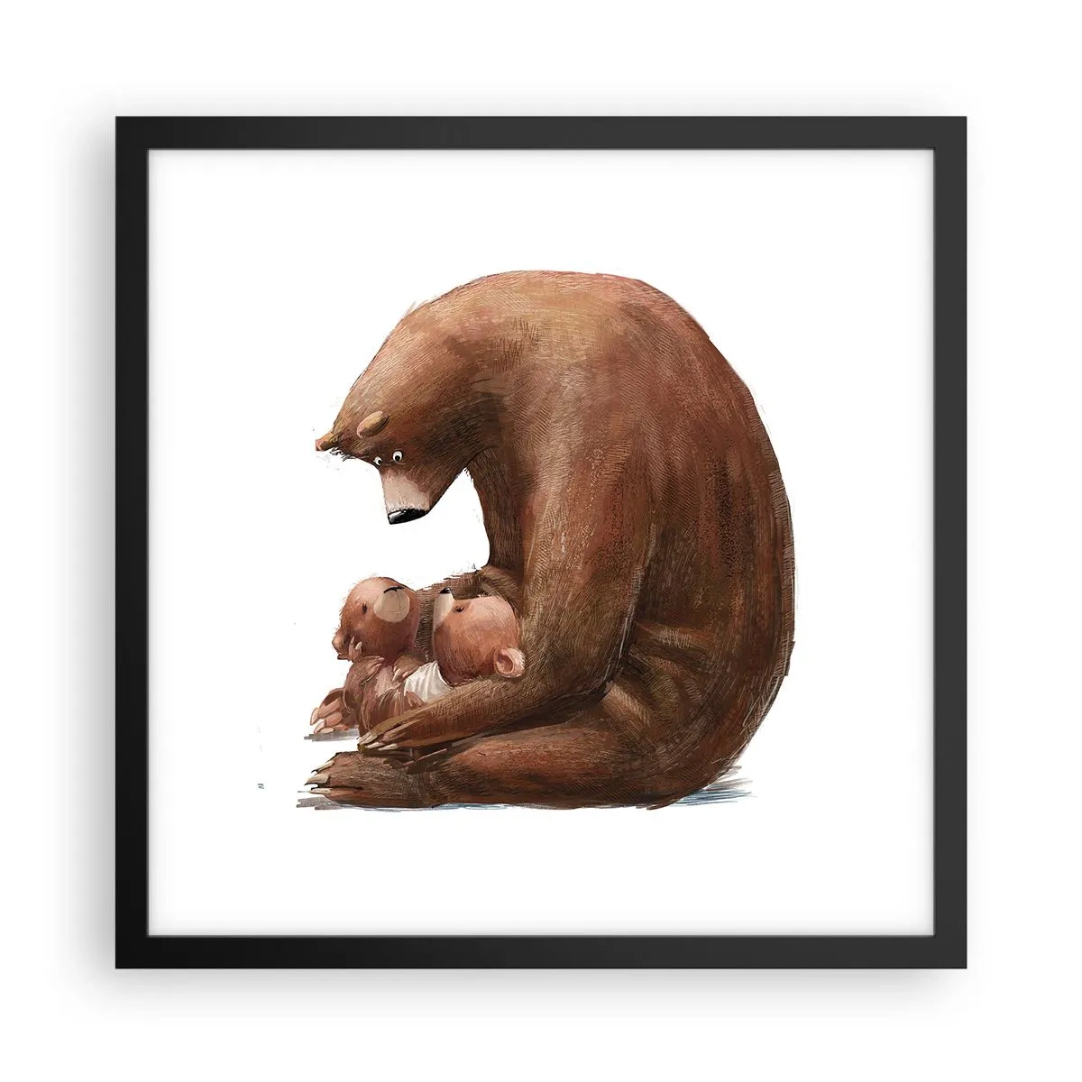 Plakat w czarnej ramie - Słodkich snów, dzieciaki - 40x40 cm