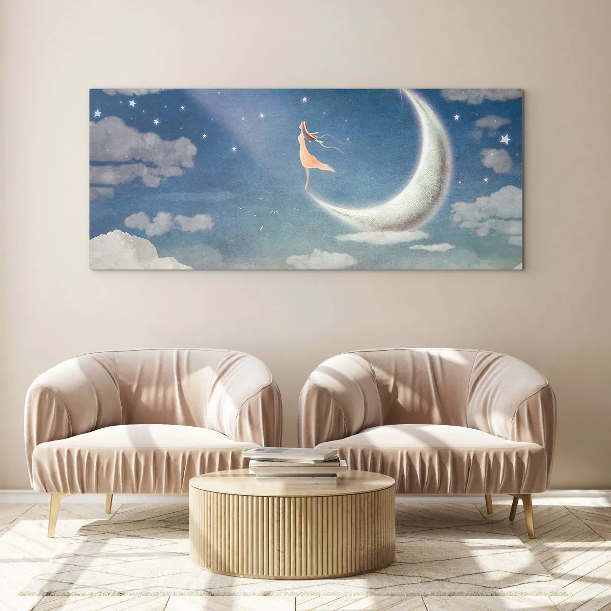 Obraz na szkle - Zalotnica niebieska - 100x40 cm