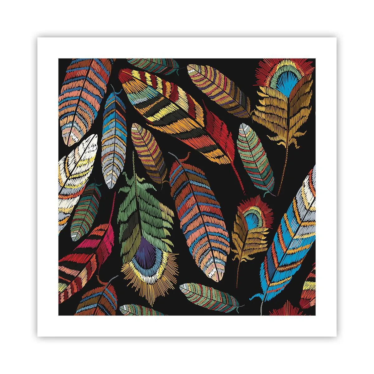 Plakat - Ptasi karnawał - 50x50 cm