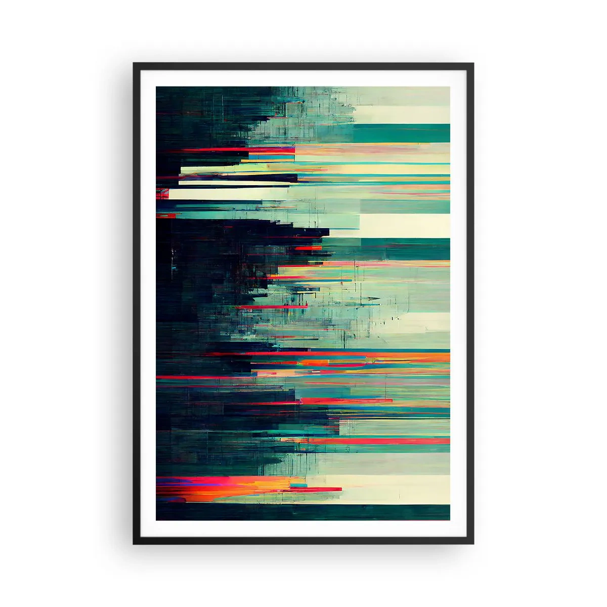 Plakat w czarnej ramie - Futurystyczne miasto - 70x100 cm