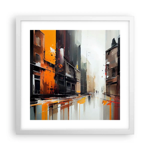 Plakat w białej ramie - Deszczowy dzień - 40x40 cm