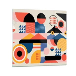 Obraz na szkle - Kompozycja: pobaw się - 50x50 cm