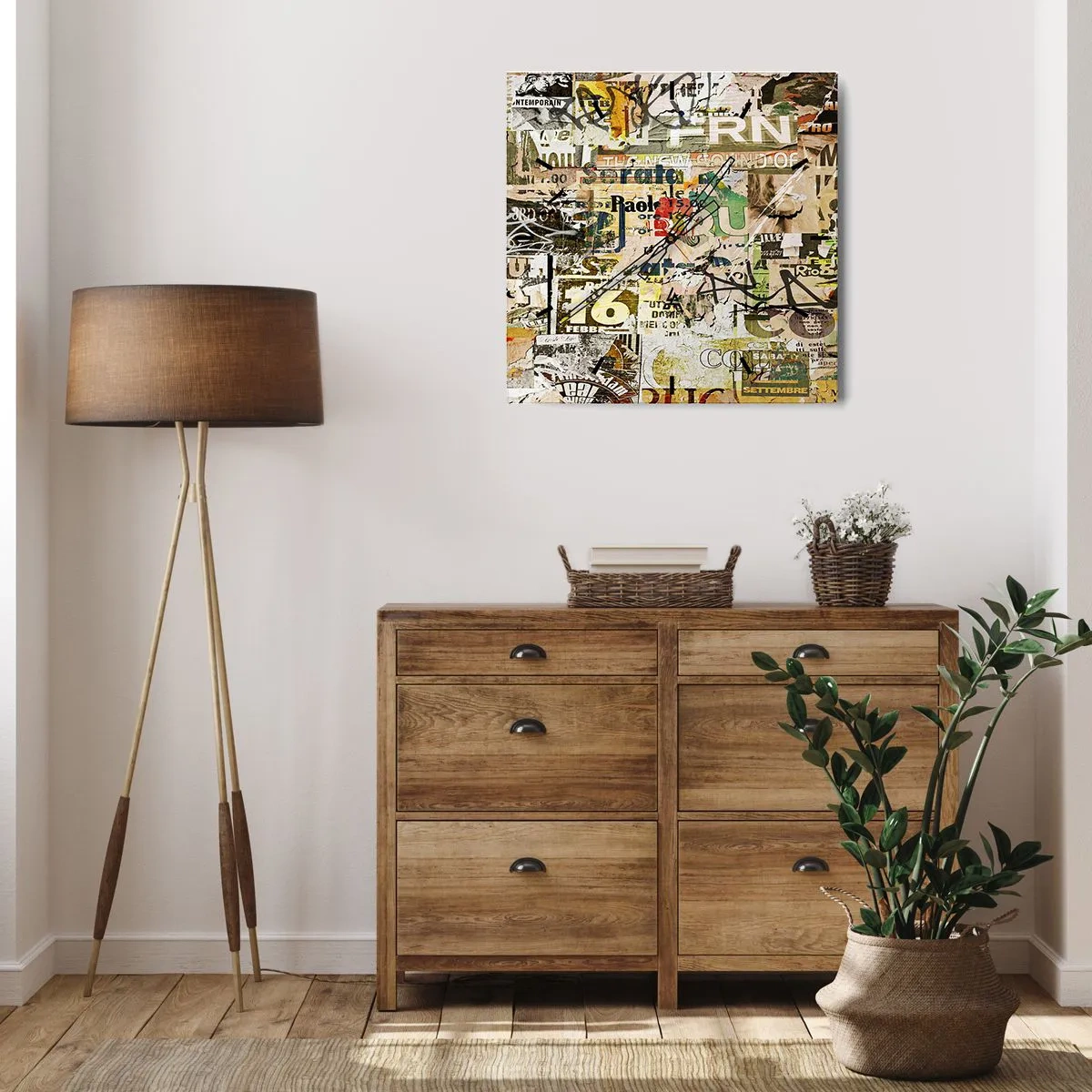 Zegar ścienny - Oj, dzieje się… - 40x40 cm