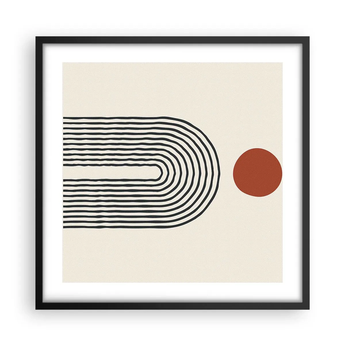 Plakat w czarnej ramie - Magnetyzm kształtów i barw - 50x50 cm