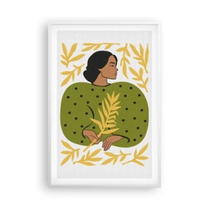 Plakat w białej ramie - Hawajska dziewczyna - 61x91 cm