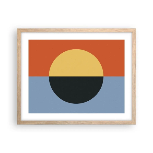 Plakat w ramie jasny dąb - Kompozycja ciepła i chłodu - 50x40 cm