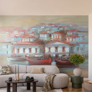Fototapeta Standard Eco - Szczęśliwe miasteczko - Architektura, Żaglówka, Port - 350x256 cm