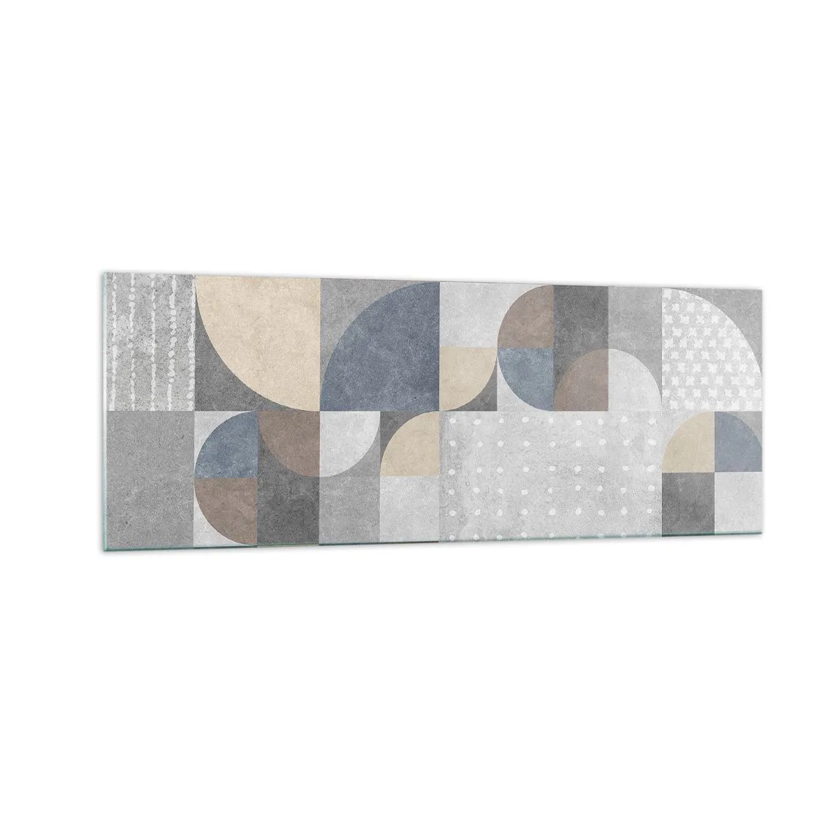Obraz na szkle - Geometryczny wzór w pastelowych odcieniach - 140x50cm - Ceramiczna fantazja - Nowoczesna dekoracja ścienna do salonu i sypialni ARTTOR