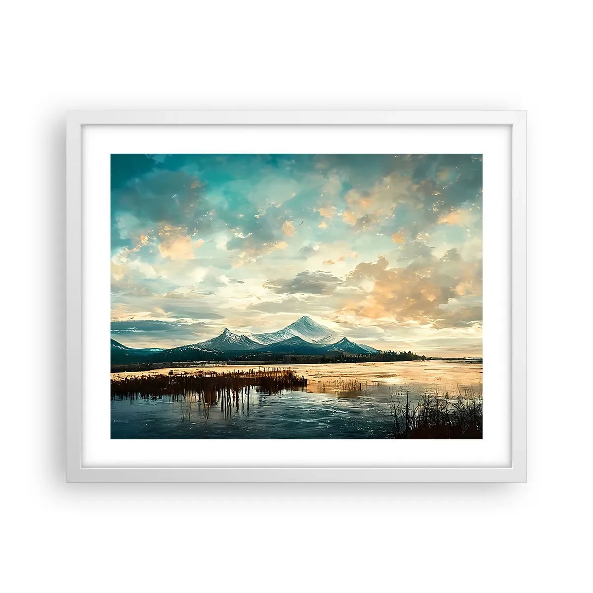 Plakat w białej ramie - Pod opieką nieba - 50x40 cm