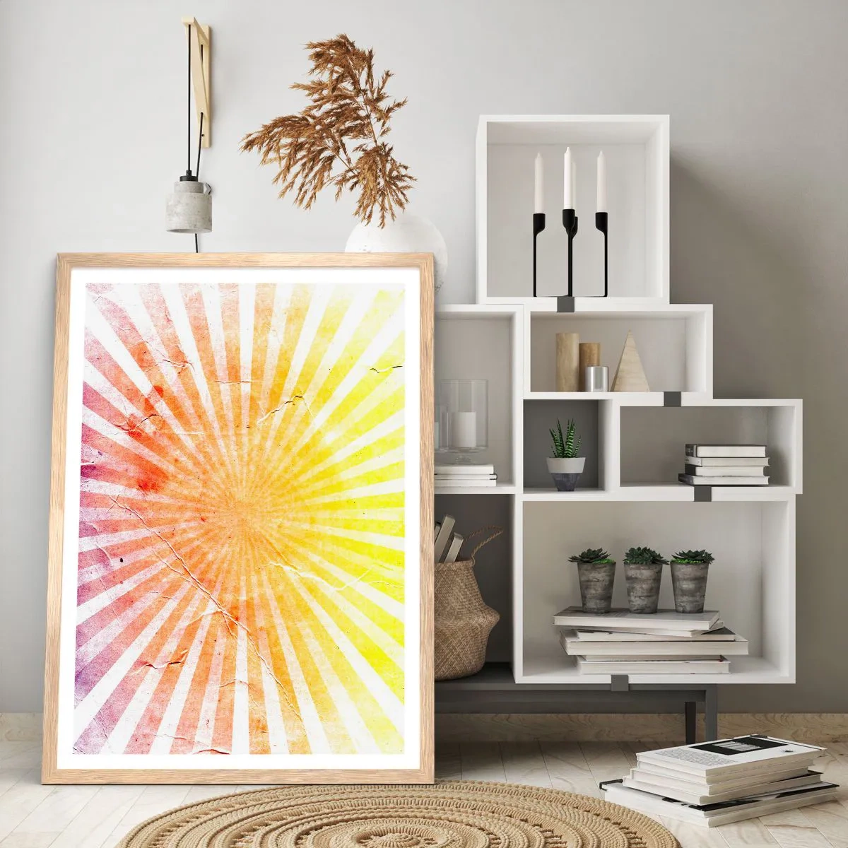 Plakat w ramie jasny dąb - Wschody i zachody - 70x100 cm