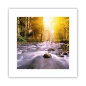 Plakat - Malachit w srebrno-złotej oprawie - 30x30 cm