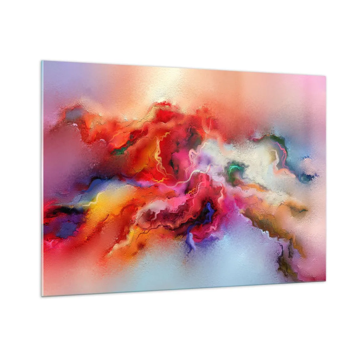 Obraz na szkle - Kolorowa abstrakcja przypominająca wirujące smugi dymu - 100x70cm - Jak pochwycić marzenia - dym - Nowoczesna dekoracja ścienna do salonu, kuchni i sypialni ARTTOR