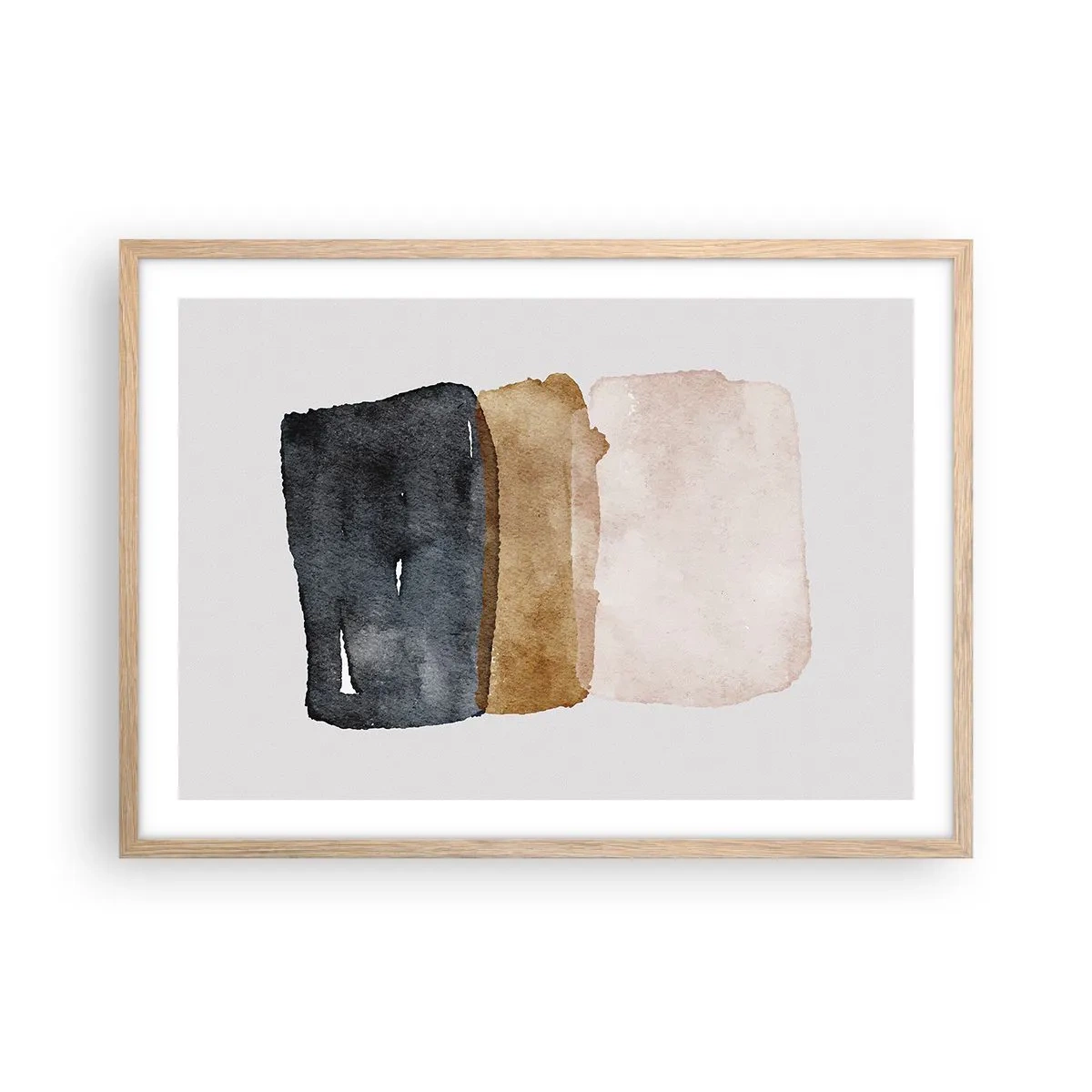 Plakat w ramie jasny dąb - Kompozycja barw ziemi - 70x50 cm