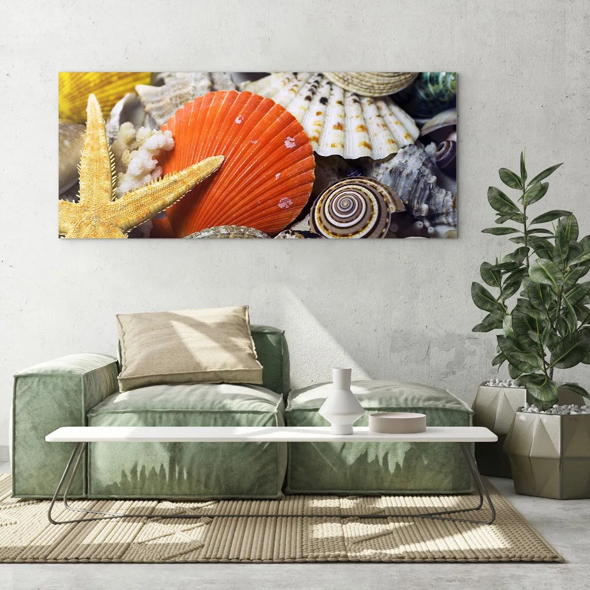 Obraz na szkle - Skarby oceanu - 90x30 cm