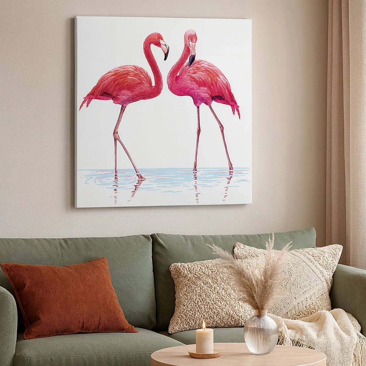 Obraz na płótnie - Różowe randez-vous - 30x30 cm