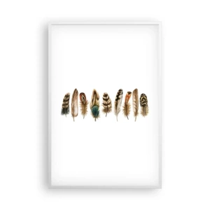 Plakat w białej ramie - Pierzasta wariacja - 61x91 cm