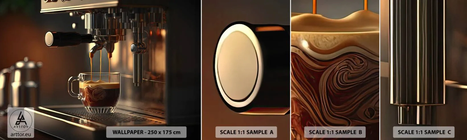 Fototapeta Próbka Standard Eco - Zmysłowa mikstura - Kawa, Ekspres Do Kawy, Gastronomia - 100x30 cm