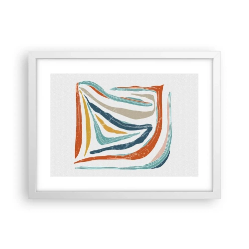 Plakat w białej ramie - Abstrakcja przyjaźnie uśmiechnięta - 40x30 cm