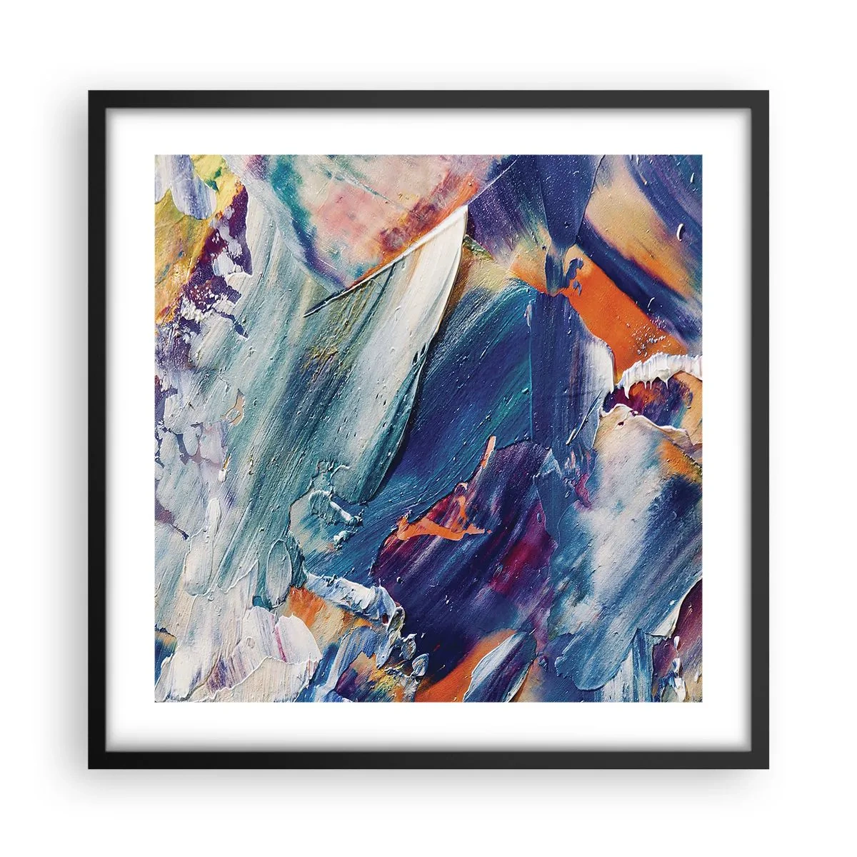 Plakat w czarnej ramie - Zamęt koloru - 50x50 cm