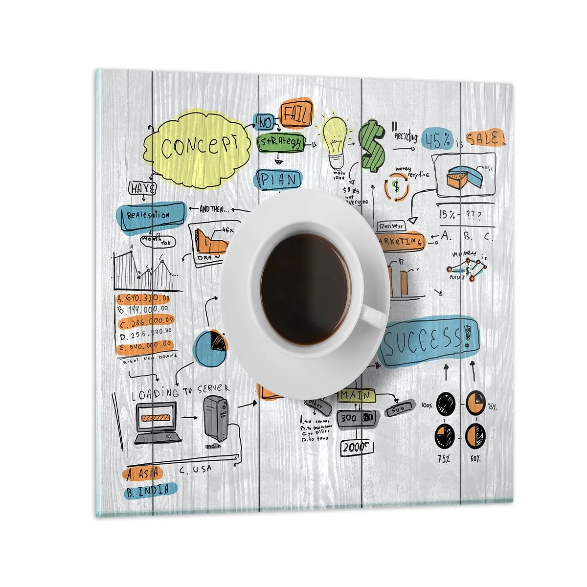 Obraz na szkle - Czas na przerwę - 40x40 cm