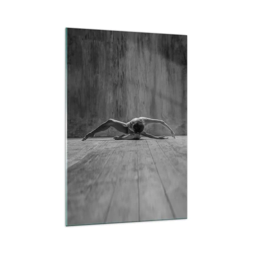 Obraz na szkle - Tancerka w artystycznej pozie - 70x100cm - Symetria odnaleziona - Nowoczesna dekoracja ścienna do salonu i sypialni ARTTOR