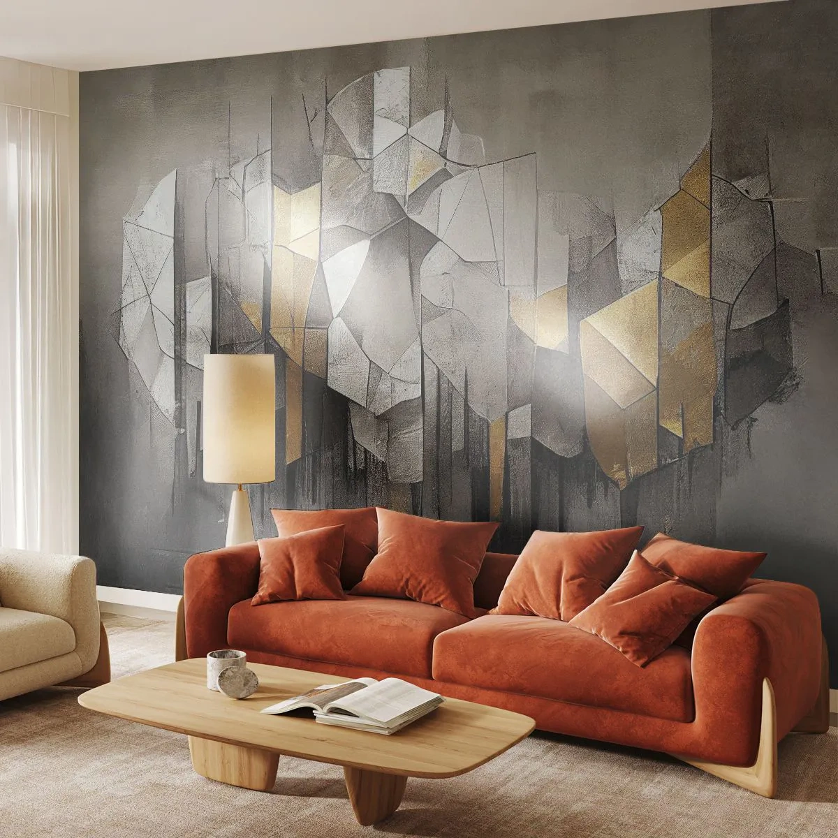 Fototapeta Premium Sand - Kompozycja z lodu i światła - Abstrakcja, Sztuka, Art Deco - 450x315 cm