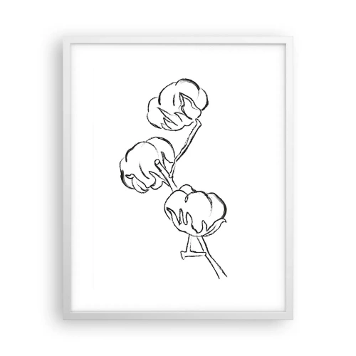 Plakat w białej ramie - Bawełniany puch - 40x50 cm