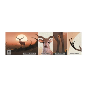 Fototapeta Próbka Premium Canvas - Ta noc do innych jest niepodobna - Abstrakcja, Jeleń, Sztuka - 100x30 cm