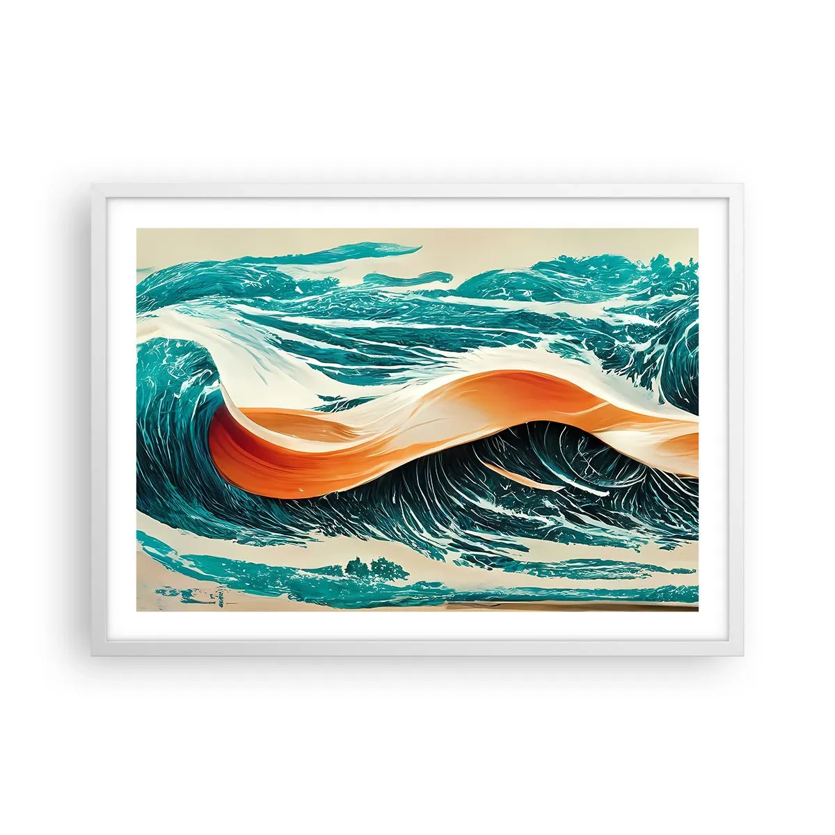 Plakat w białej ramie - Sen surfera - 70x50 cm
