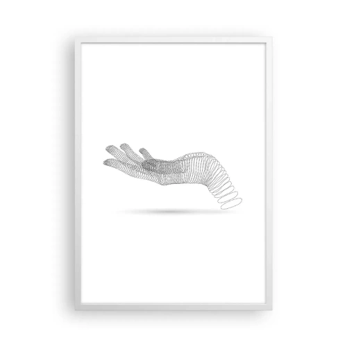 Plakat w białej ramie - Sprężysta dłoń - 50x70 cm