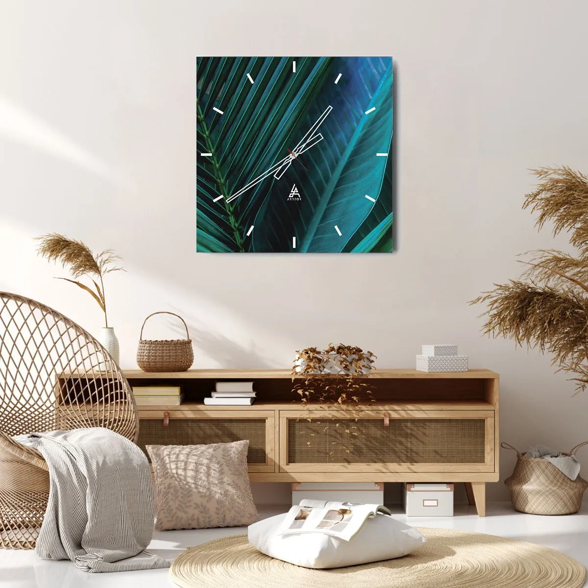 Zegar ścienny - Anatomia zieleni - 30x30 cm