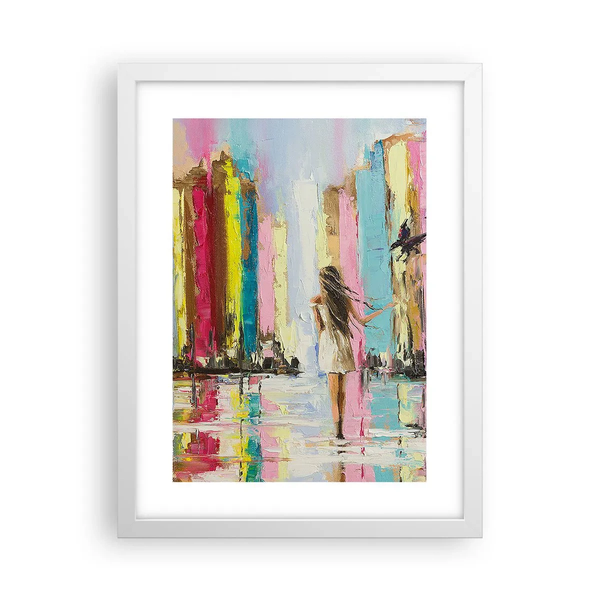 Plakat w białej ramie - Idż za mną - 30x40 cm