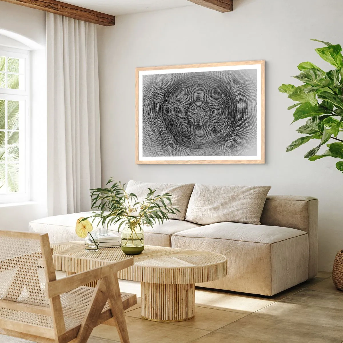 Plakat w ramie jasny dąb - Znak czasu - 100x70 cm