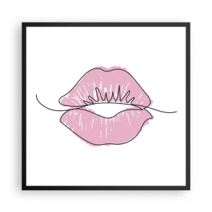 Plakat w czarnej ramie - Gotowy do pocałunku? - 60x60 cm