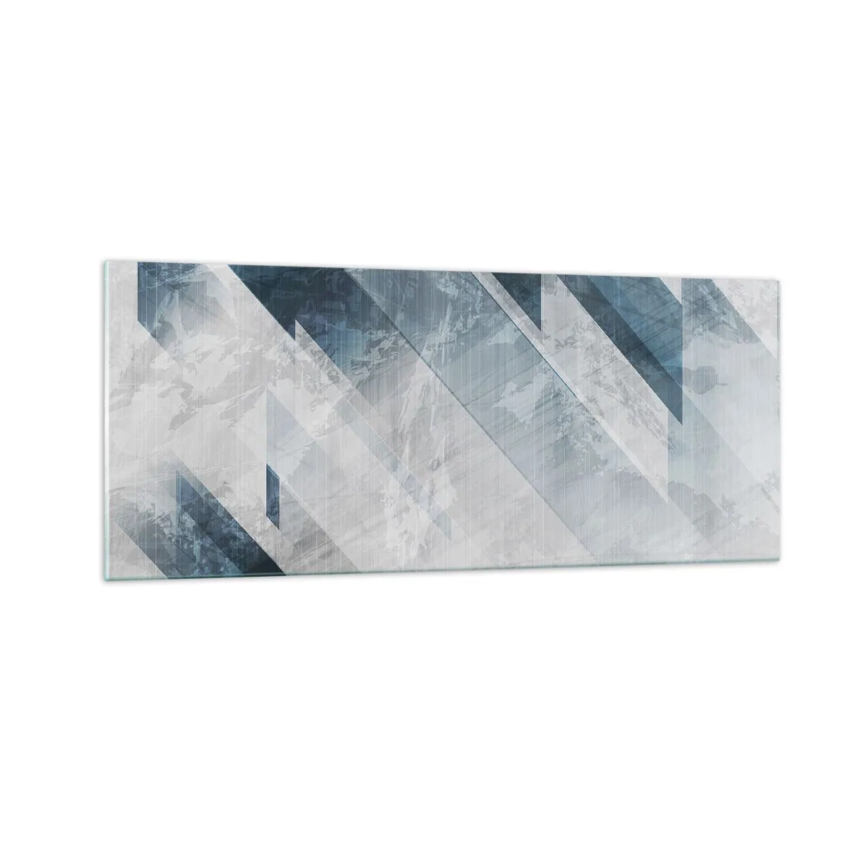 Obraz na szkle - Kompozycja przestrzenna – ruch szarości - 100x40 cm