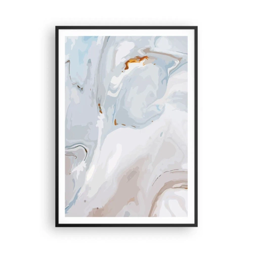 Plakat w czarnej ramie - Biel wypiętrzona - 70x100 cm