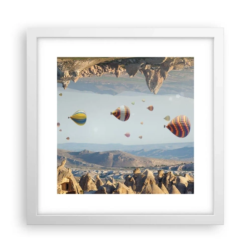 Plakat w białej ramie - Tu wszystko jest możliwe - 30x30 cm